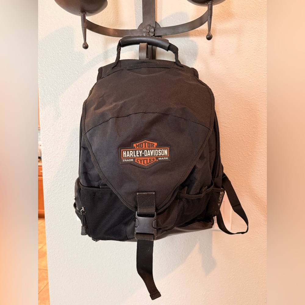 Harley-Davidson Black and Orange Men's Backpack